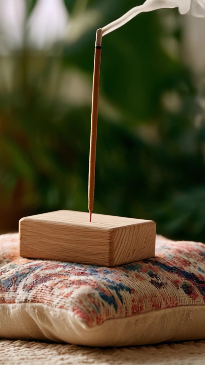 Capturing the Serenity of Incense: A Journey from Smoldering to Repose, Showcasing the Tranquility of Aromatic Moments through the Dance of Smoke.