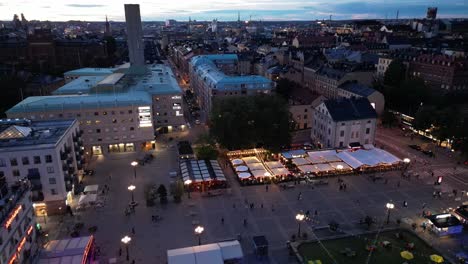 medborgarplatsen stockholm on a summers night