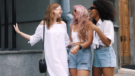 three friends enjoying a summer day