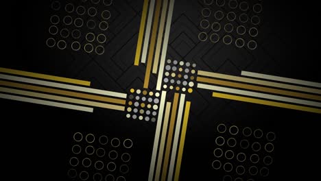 golden lines on black background in 4k video.
