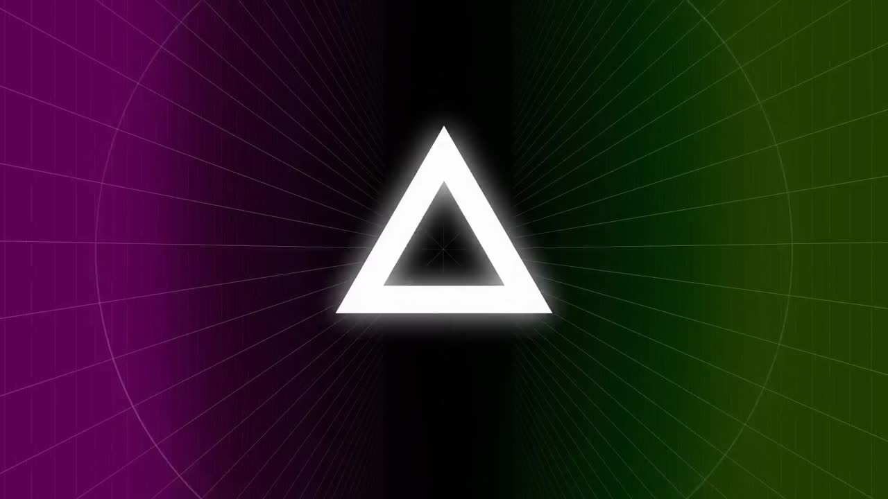 video generado digitalmente de un círculo y un triángulo parpadeantes