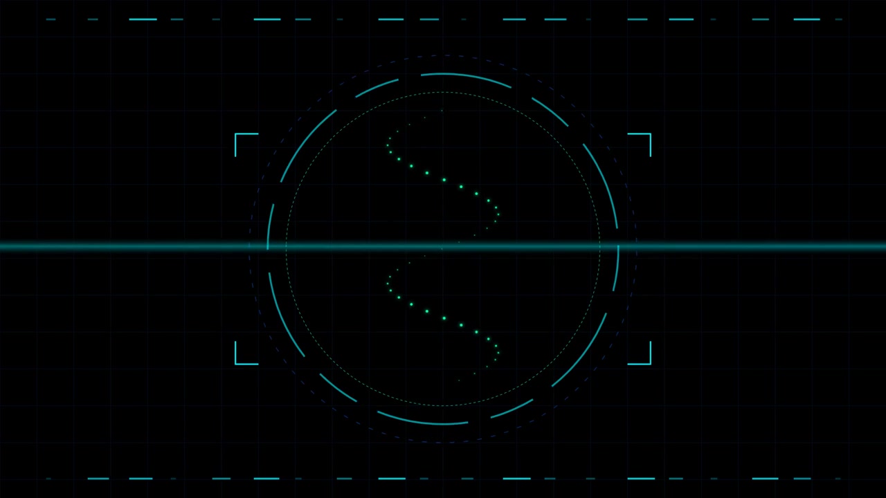 Digital HUD Interface with Scanning Waveform Animation