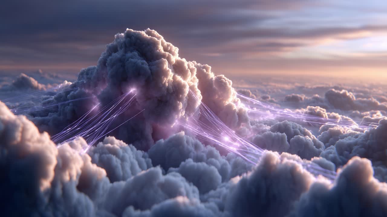 A Mystical Cloud Formation with Ethereal Light Streams Illuminating the Atmosphere, Creating a Stunning Visual Representation of Nature's Wonders
