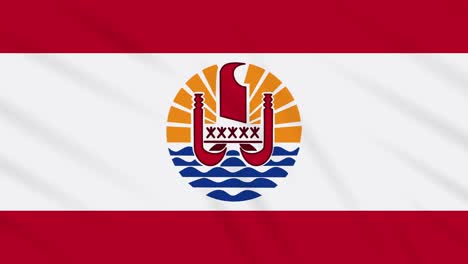 bandera de la polinesia francesa agitando un bucle de tela de fondo