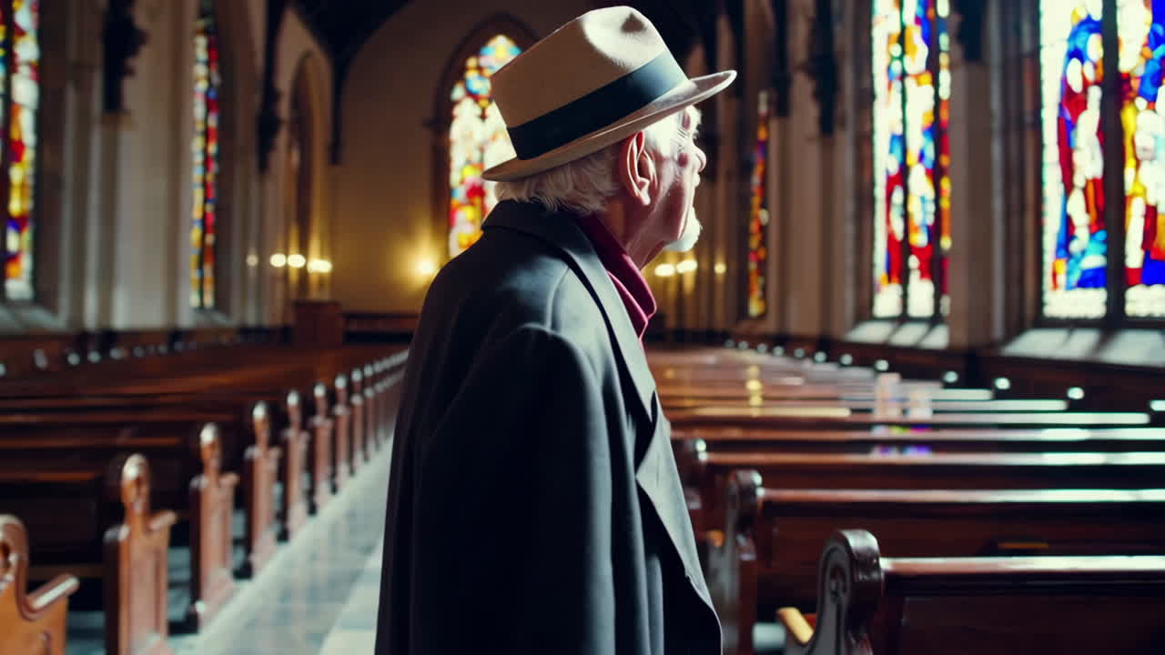 Elderly Man in a Church