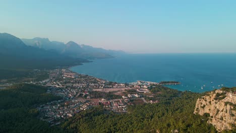 aerial 4k drone footage of kemer, antalya, turkey