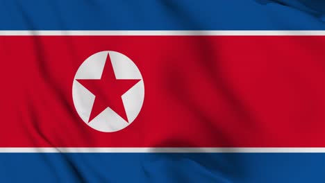 la bandera de corea del norte se mueve sin problemas.