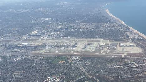 los angeles international airport seen from above looking south during arrival