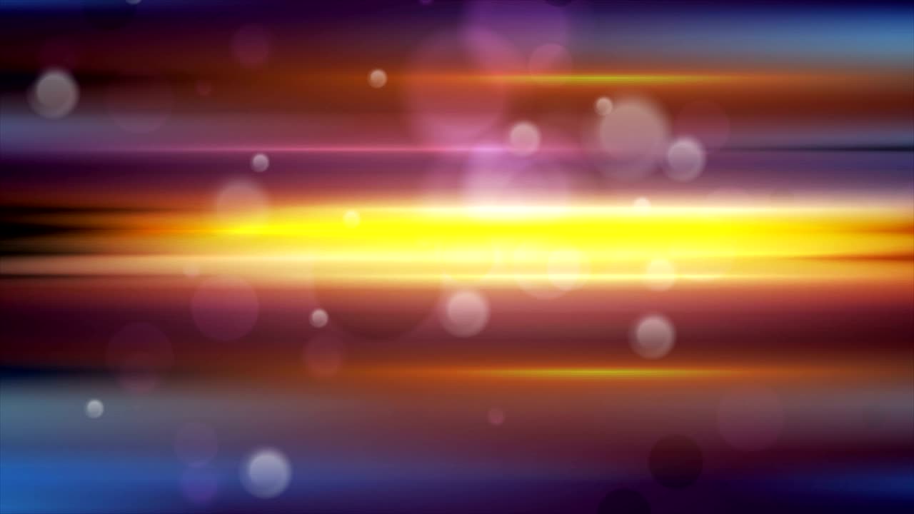 rayas brillantes coloridas y partículas de luz bokeh animación de video