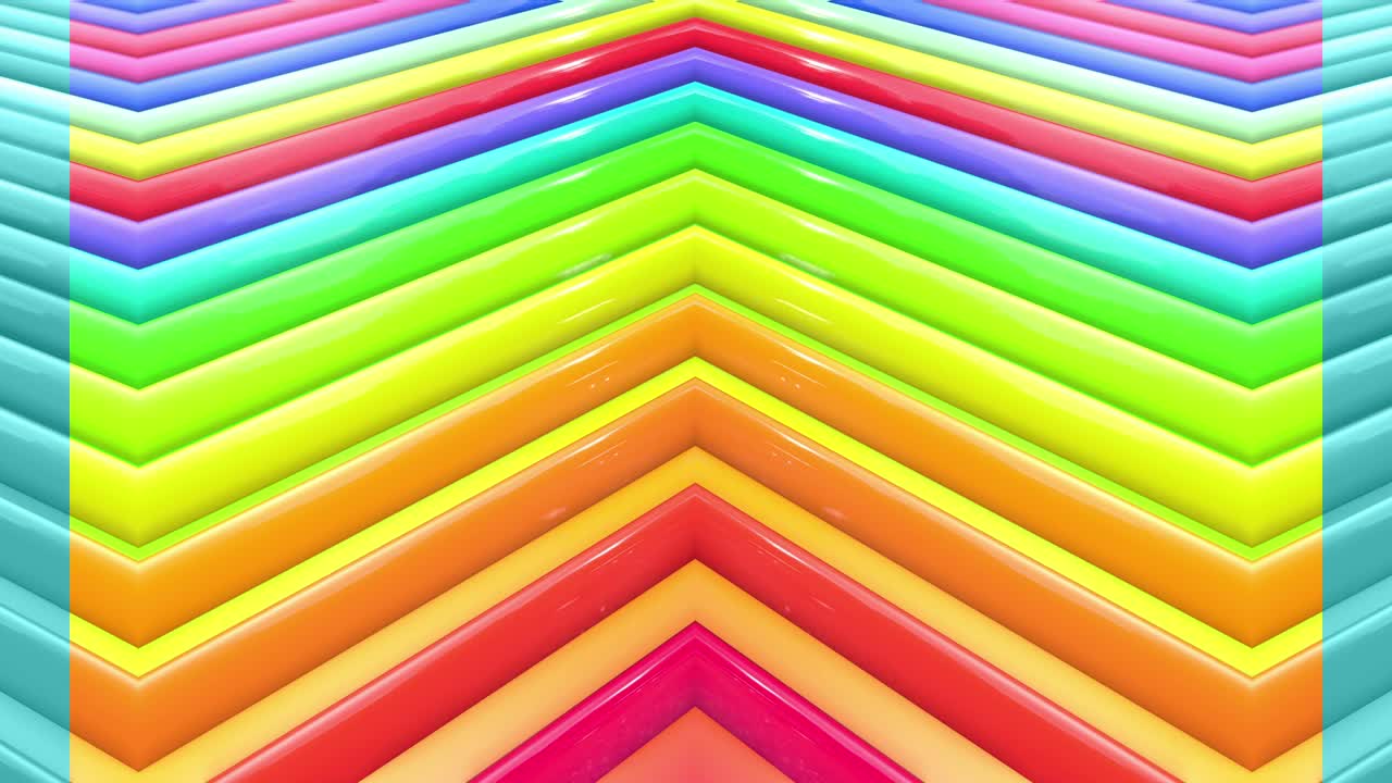 무지개의 다채로운 줄무는 순환적으로 움직입니다.