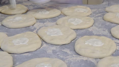 rubbing yogurt dough