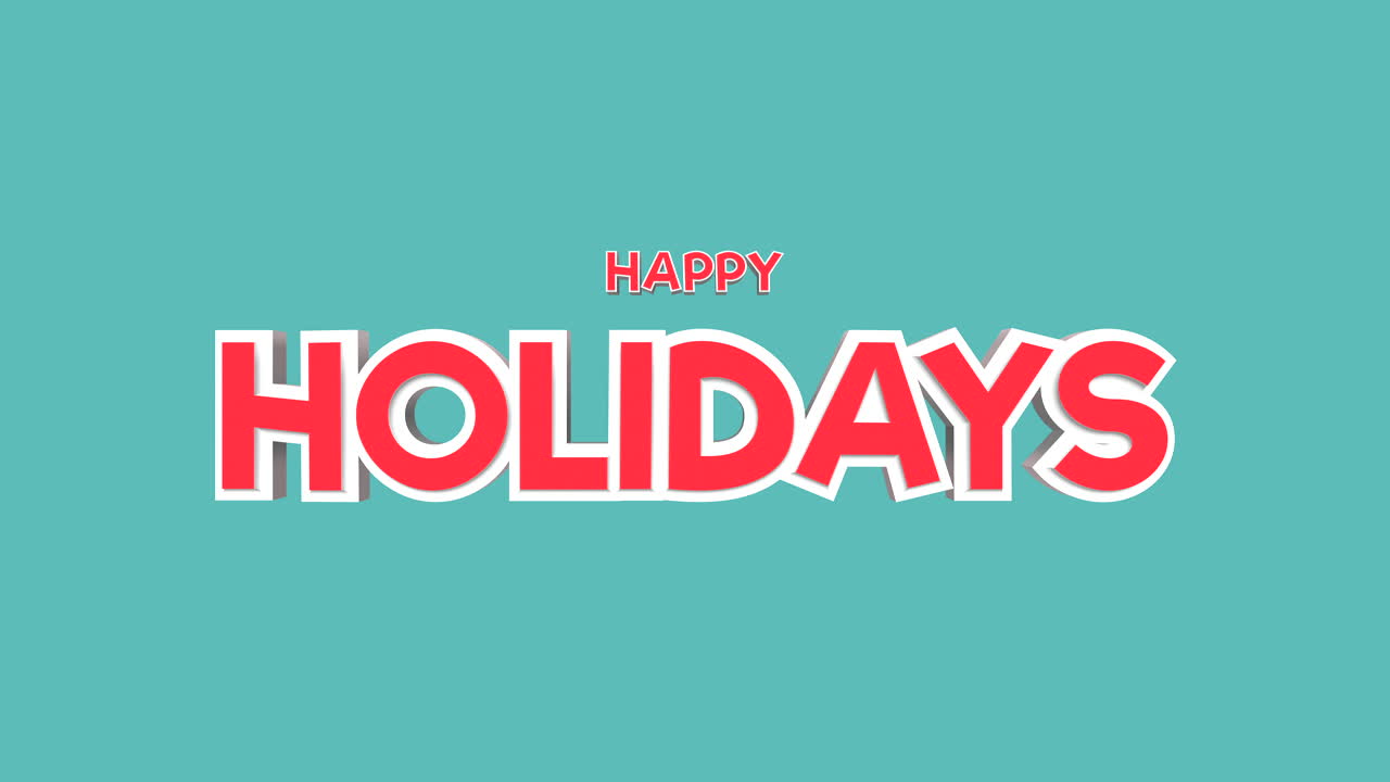 alegre felices vacaciones saludando ilustración en fondo azul