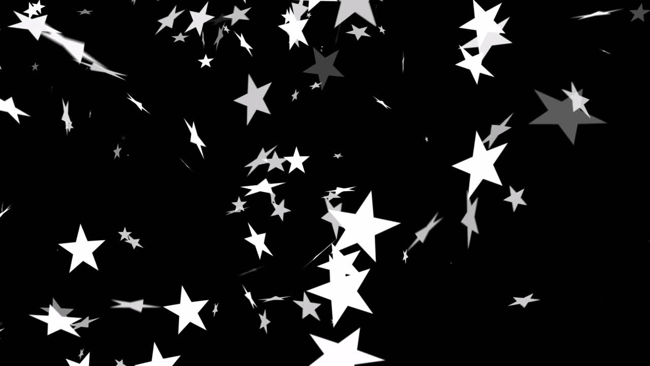 animación de estrellas de navidad cayendo sobre un fondo negro