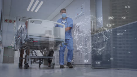 animación del procesamiento de datos sobre diversos médicos con pacientes