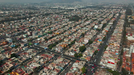 top view panoramic exploration of downtown neighborhood of mexico city