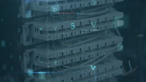 computer server with warning messages in foreground