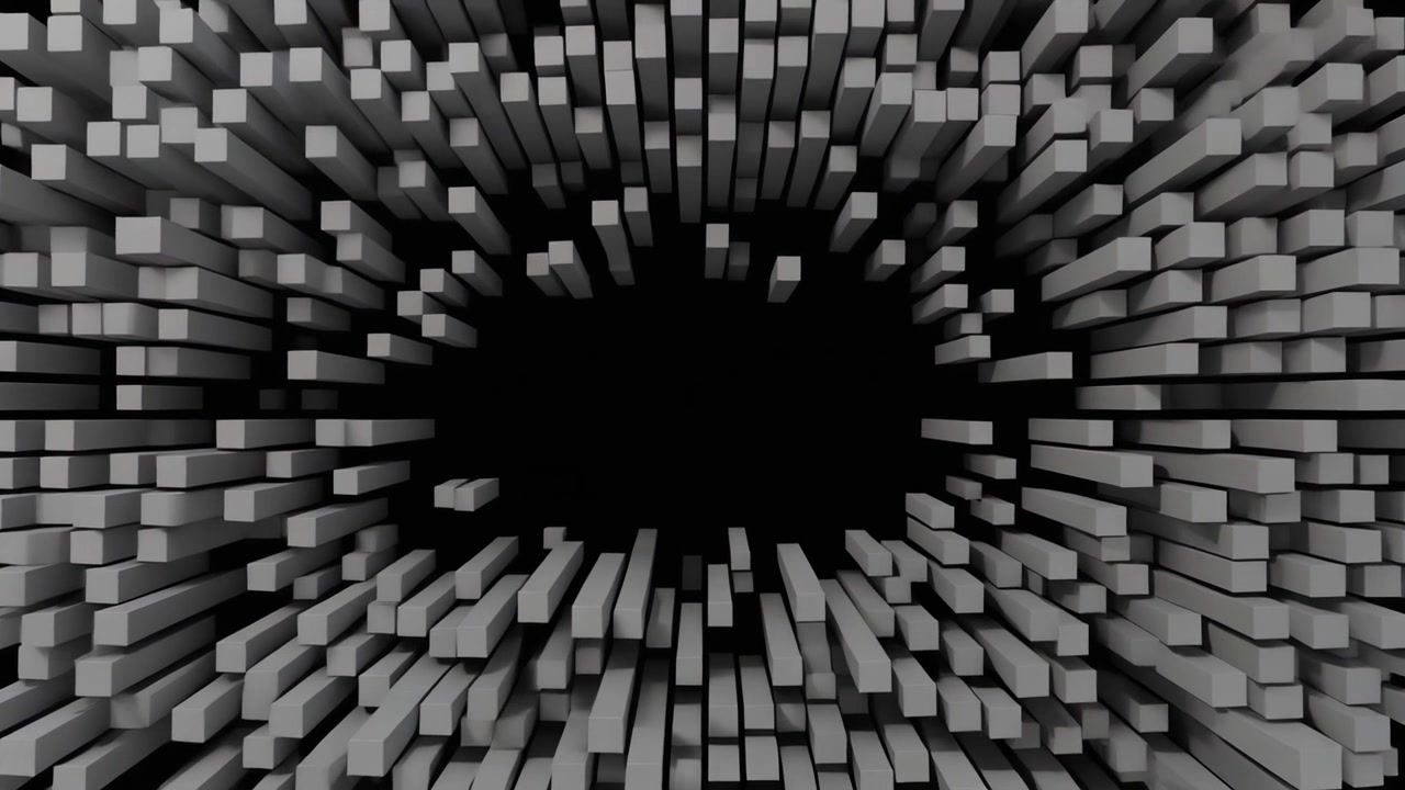 Abstract 3D Animation of Growing Grey Rectangular Bars
