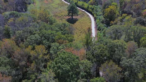 zumbando sobre una bicicleta y un sendero para caminar y correr en las estribaciones de georgia