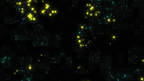 patrón de cuadrícula dinámico negro y amarillo con acentos de puntos vibrantes