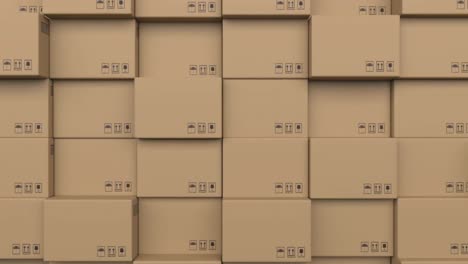 animation of stack of cardboard boxes moving