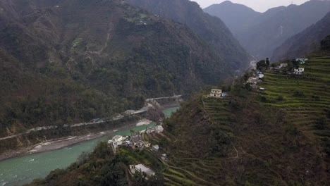 Antenne:-Ganga-Fluss-In-Rishikesh,-Indien