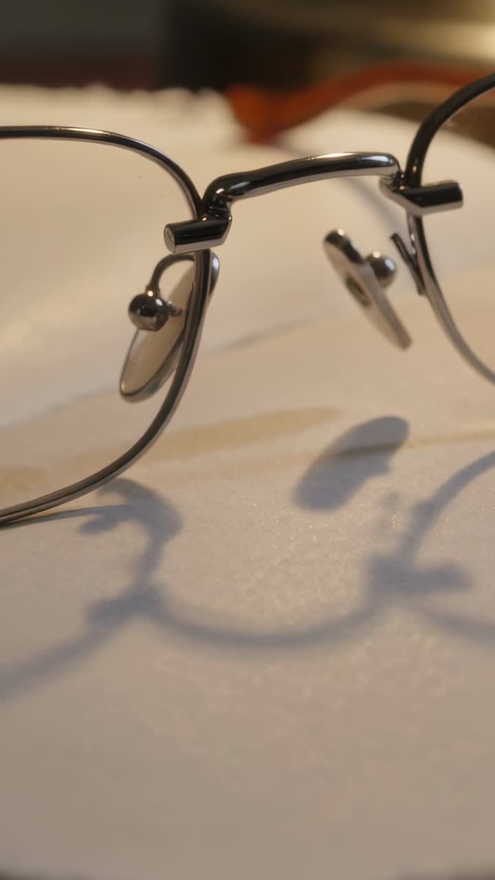 Vertical video: Adjusting camera focus on metal frames on desk, bringing bridge and pads into focus