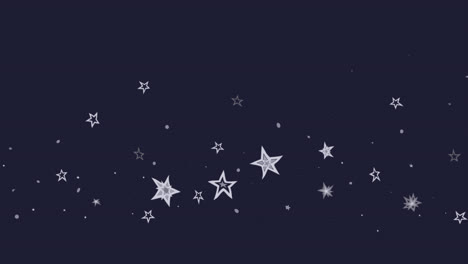 una animación de estrellas plateadas de fondo