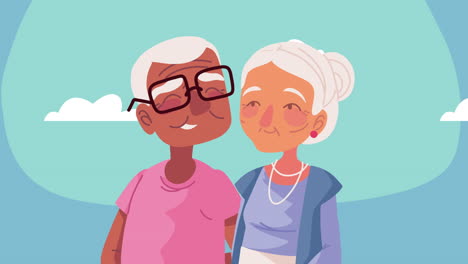 una pareja de ancianos cariñosos
