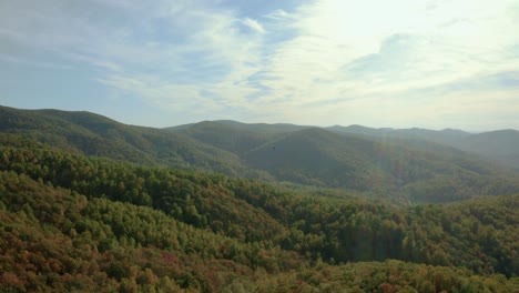 Escénicas-Tierras-Altas-Densamente-Boscosas-Del-Parque-Nacional-Shenandoah-En-Virginia,-Ee.uu.---Plano-Aéreo,-Amplio