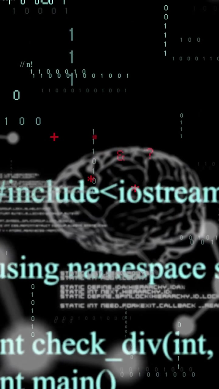Animation of scientific data processing and human brains