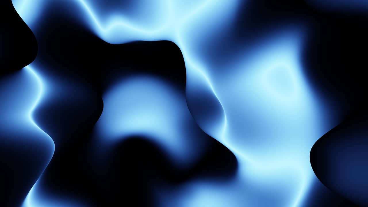 Dynamiske hvirvler, abstrakt sort og blåt design
