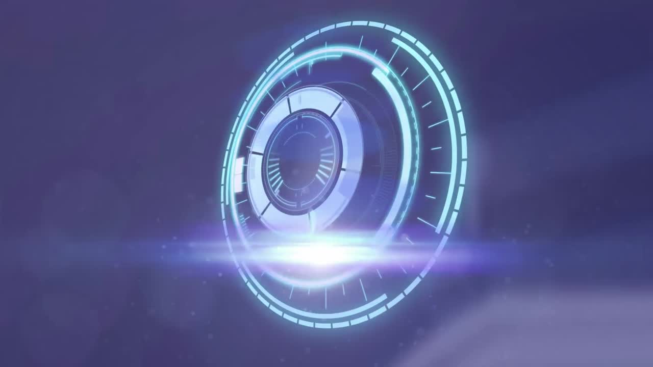 animación de la cerradura de seguridad giratoria sobre el rastro de luz sobre un fondo borroso