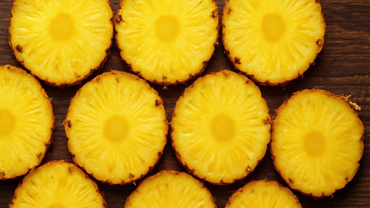 Fresh Pineapple Slice on Table