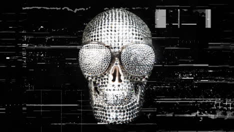 amazing diamond covered skull with sunglasses