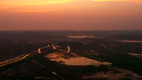 Vast-Fields-And-Narrow-Creeks-And-Waterways-In-Mumbai-India---aerial-shot