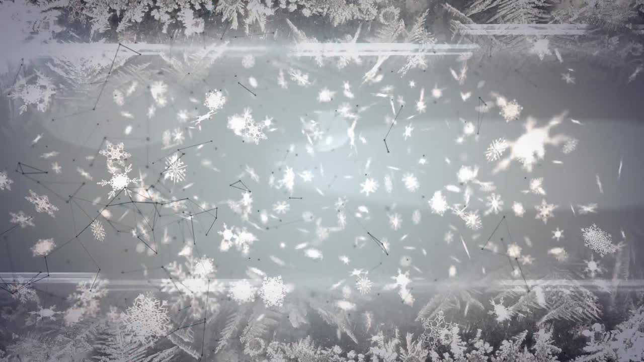 animación de nieve cayendo sobre las formas