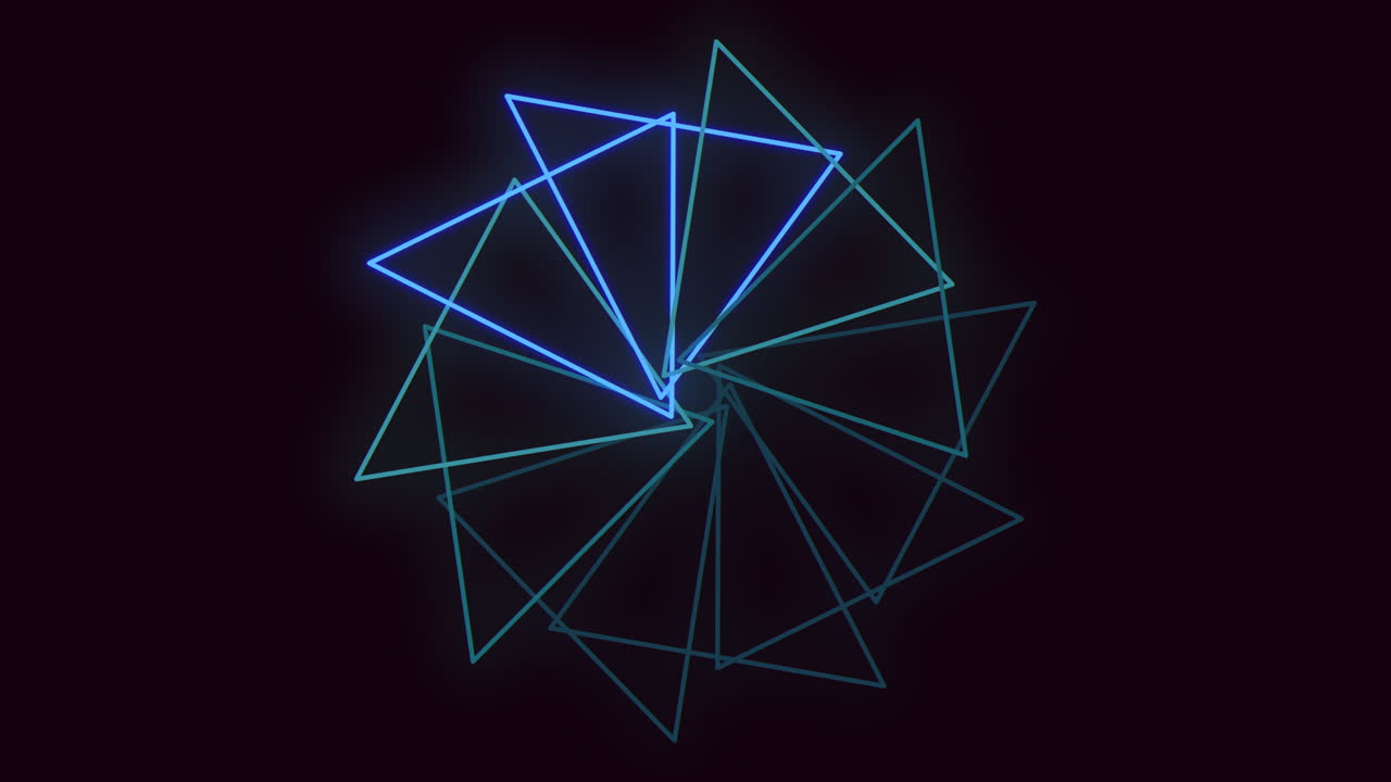 resplandor geométrico eléctrico azul oscuro representación en 3d de un patrón triangular con líneas azules radiantes