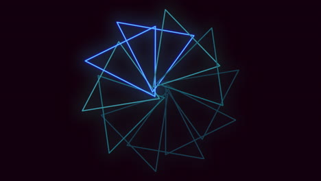 resplandor geométrico eléctrico azul oscuro representación en 3d de un patrón triangular con líneas azules radiantes