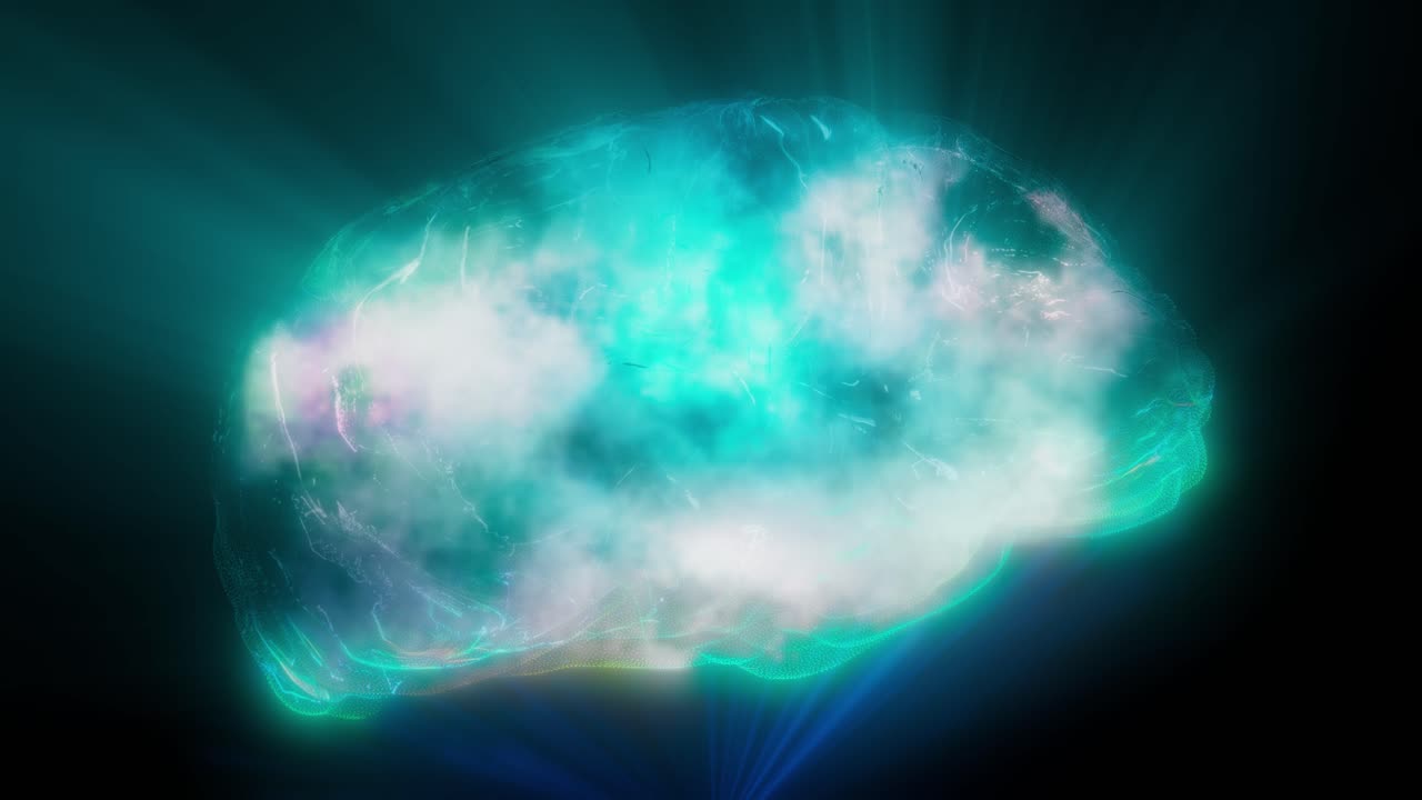 actividad cerebral animada, diferentes conexiones de sinapsis visualizadas