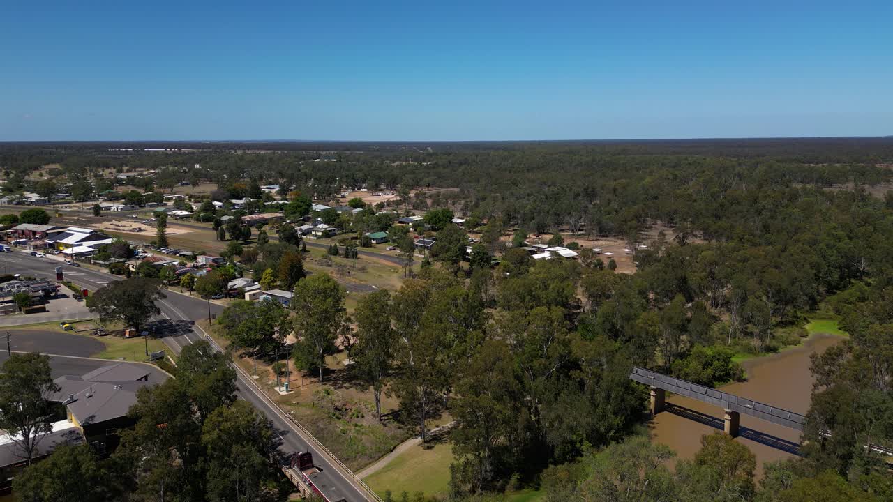 Static aerial views over Miles looking South East, Queensland.
