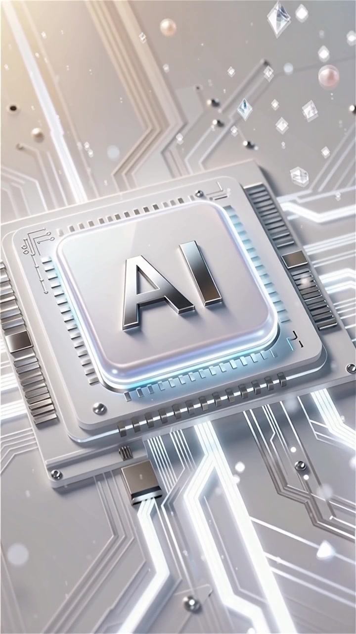 Futuristic AI Chip Motherboard Technology Background