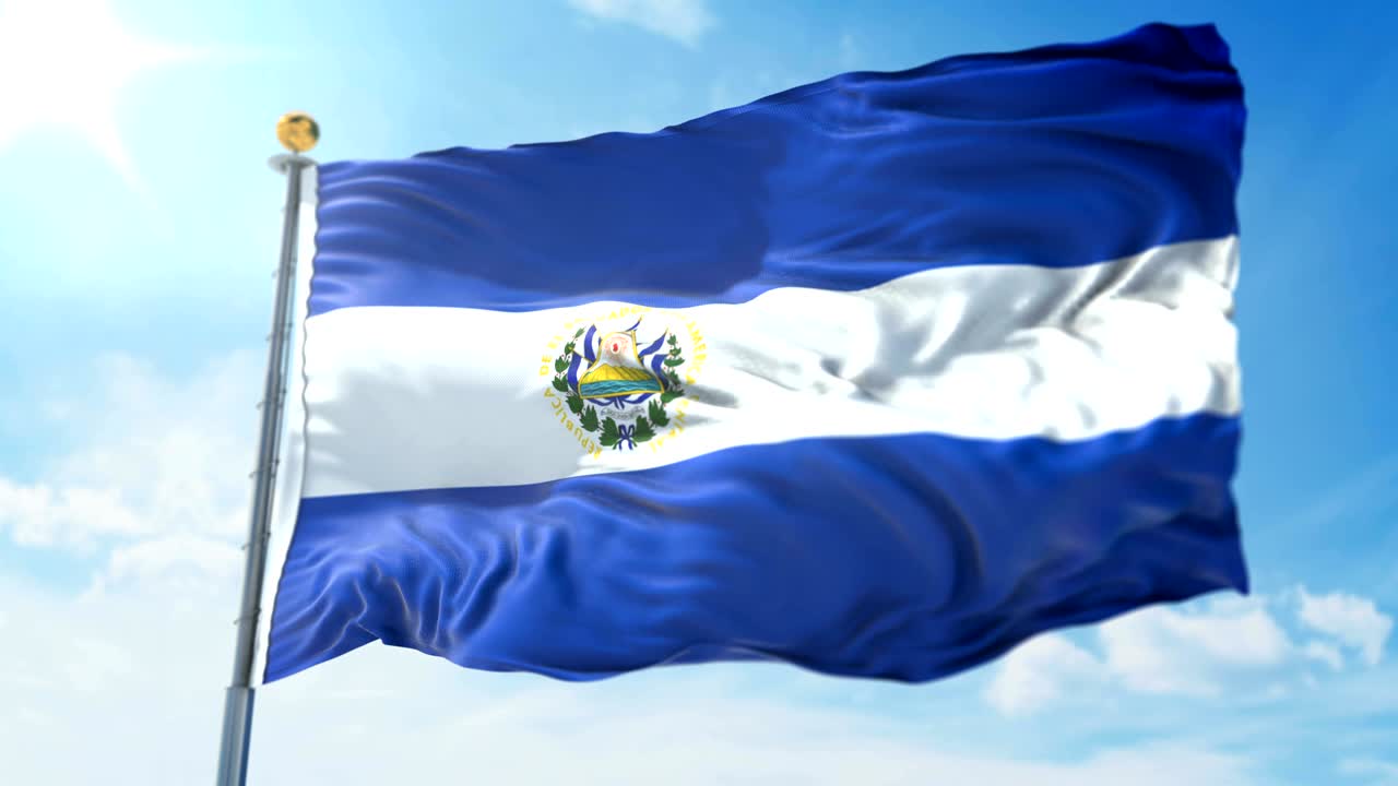 엘살바도르 발의 3d 렌더링 영상 - 아름다운 섬유 옷의 줄이 흔들리고 있습니다.