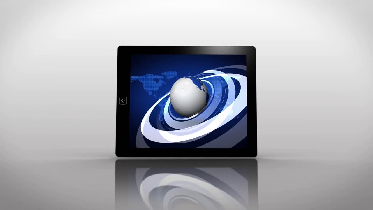 Earth montage displayed on different media screens