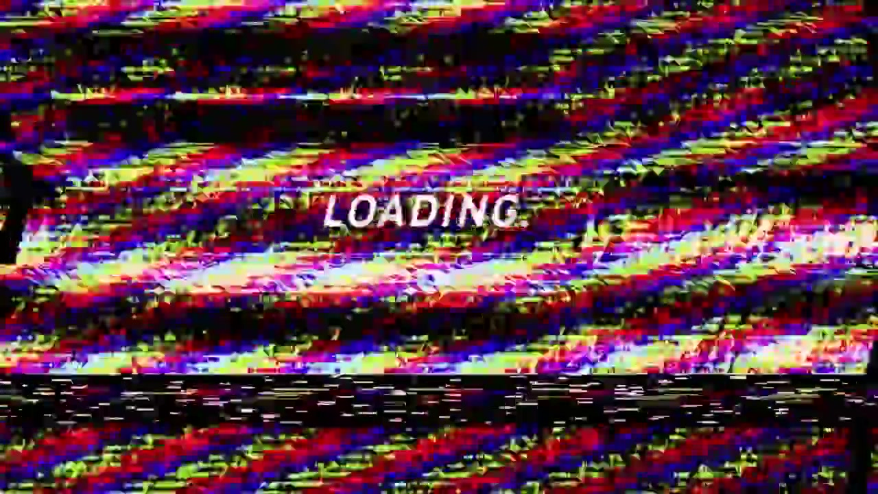 Digital Glitch Loading Screen with Static Interference