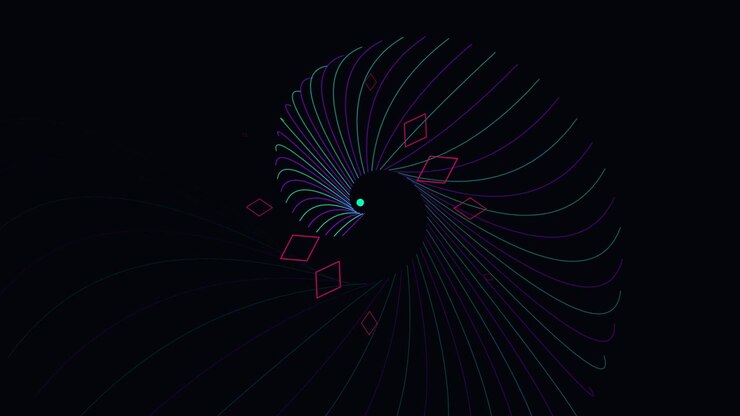 Abstract Spiral Animation with Rotating Geometric Shapes