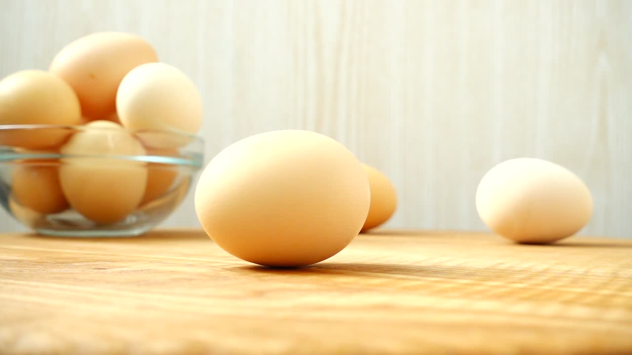 The turning egg. Shooting chicken eggs