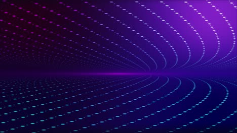tecnología puntos digitales onda abstracta púrpura y azul fondo de bucle metaverso