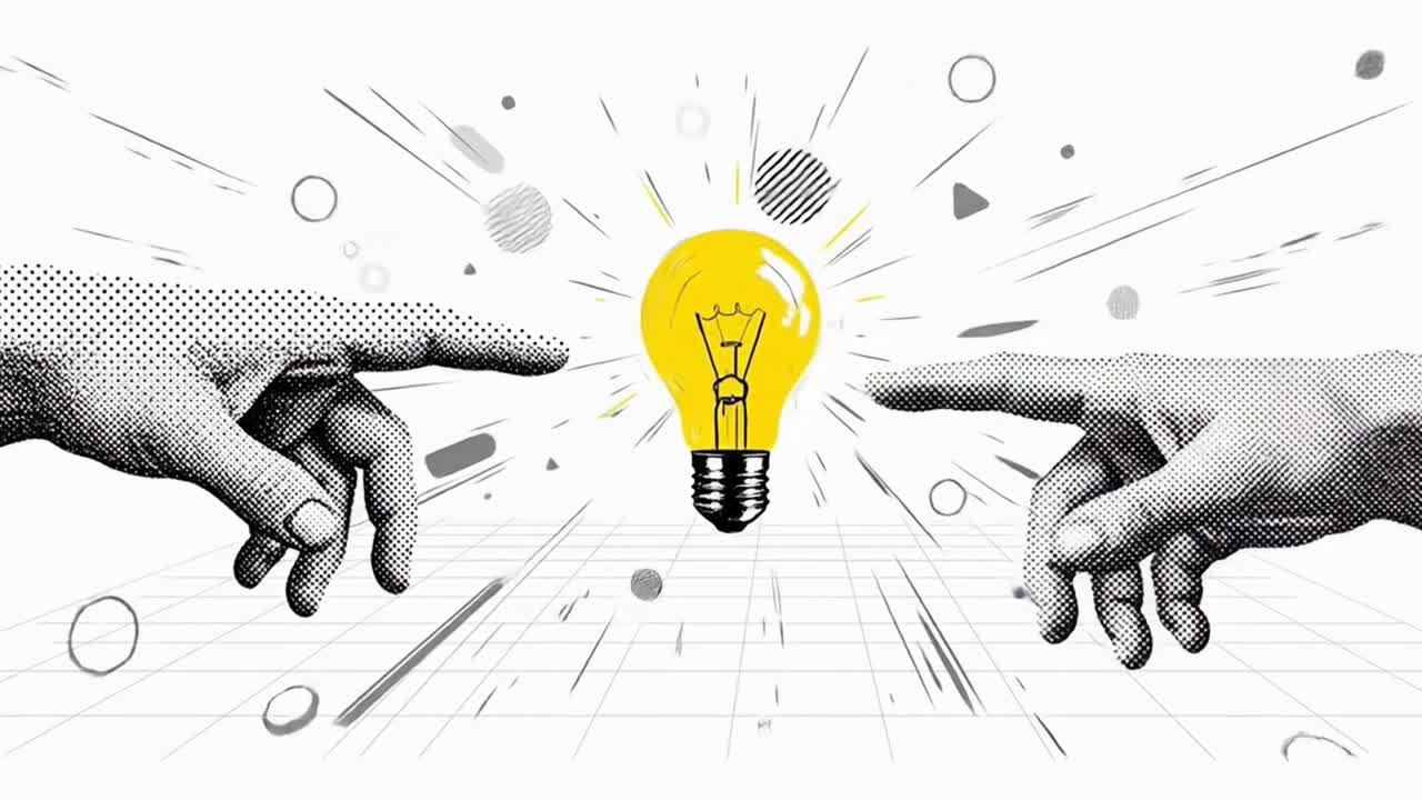 Two Hands Creating a New Idea Together