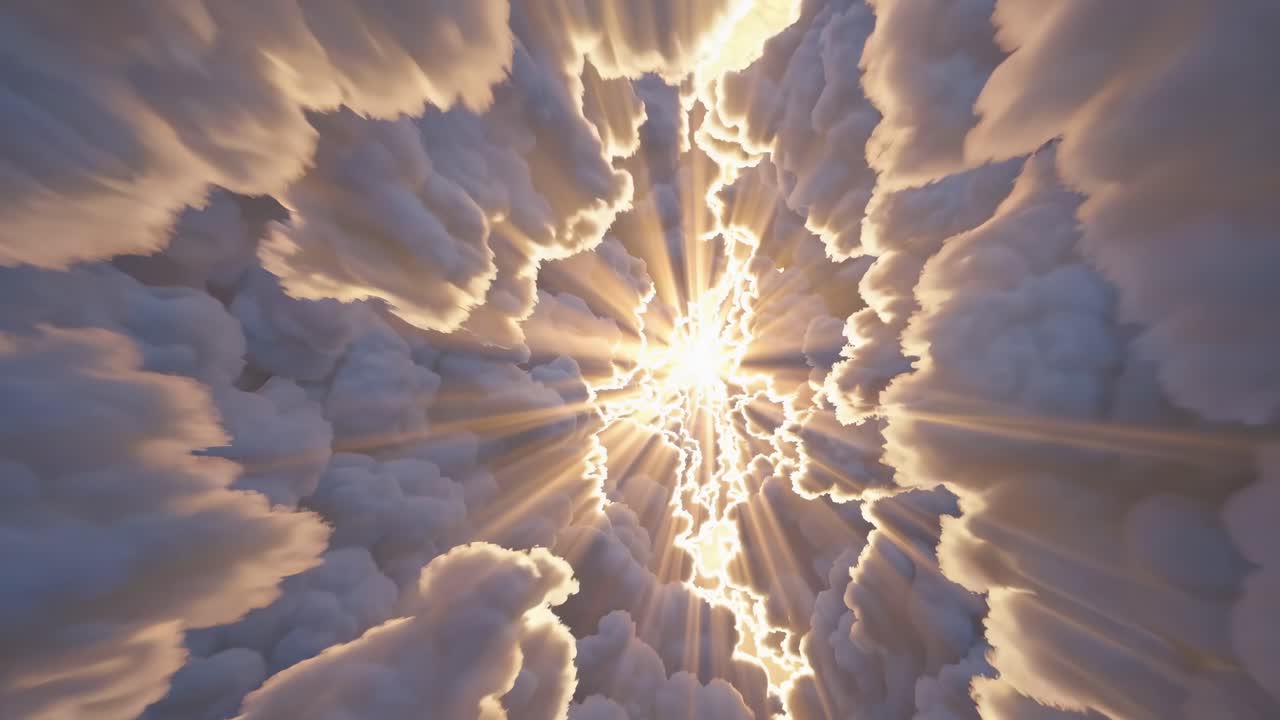 Tunnel of Light Through the Clouds