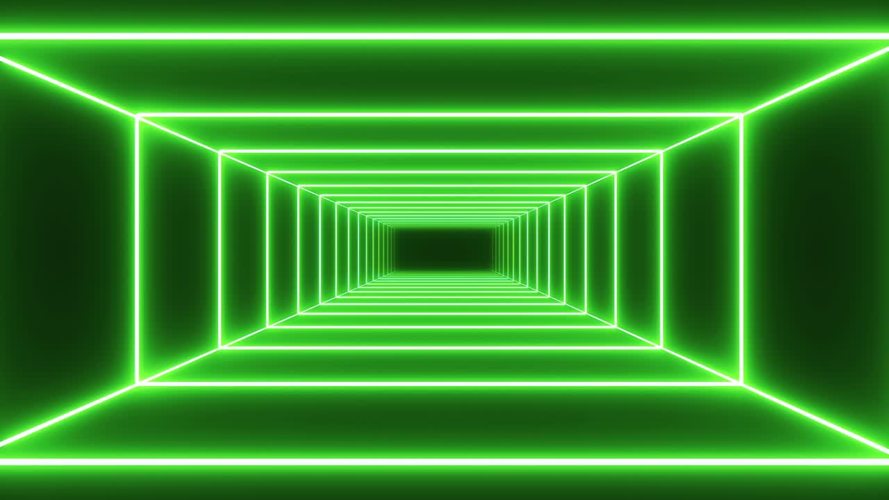 fondo de túnel de neón de bucle verde